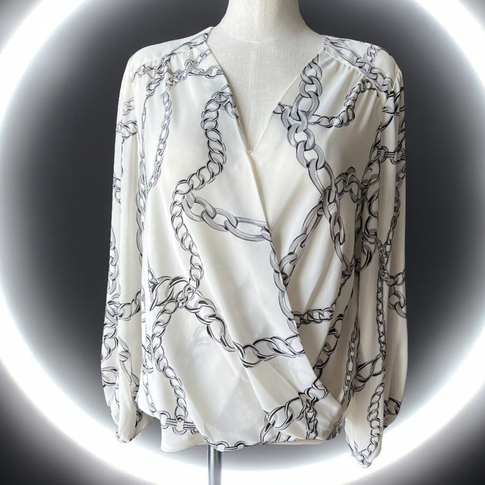 INC International Concepts Chain Print Blouse - Medium